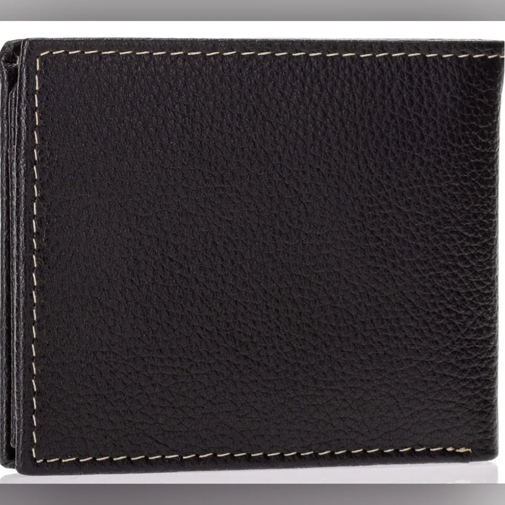 Timberland Men's Black Leather Wallet With Attached Flip Pocket And RFID NEW!